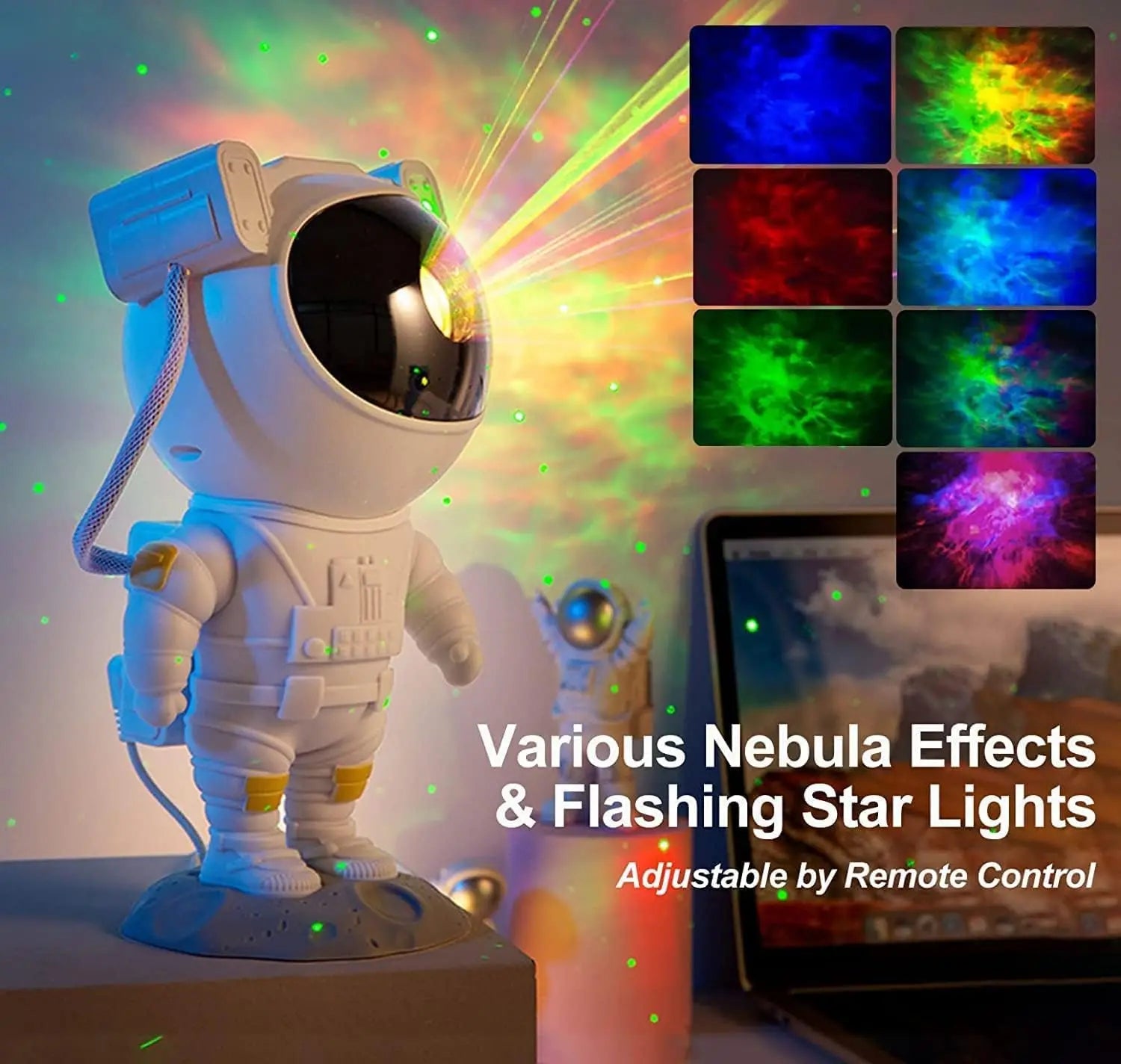 Astronaut Galaxy Projector – 360° Rotating