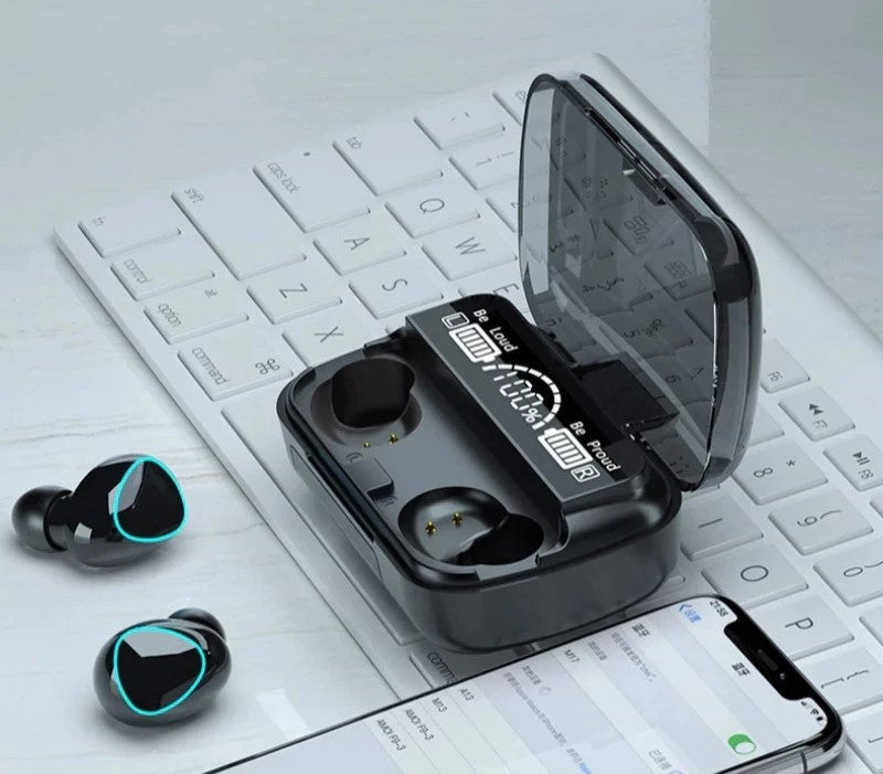 M10 TWS In-Ear Bluetooth Earbuds – Sports Headset with Noise Reduction & Charging Case