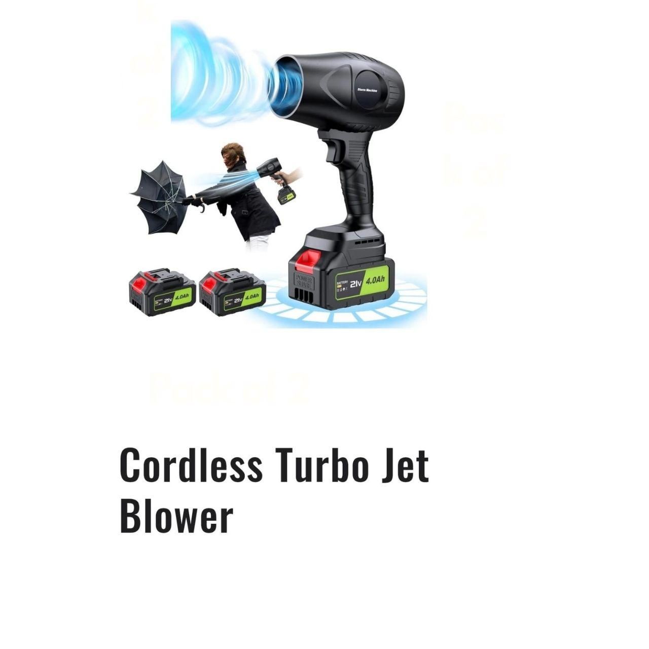 Portable Cordless Turbo Blower | Car, Home & Outdoor Cleaning