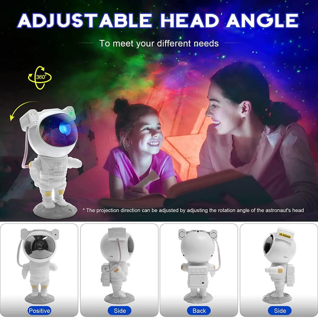 Astronaut Galaxy Projector – 360° Rotating